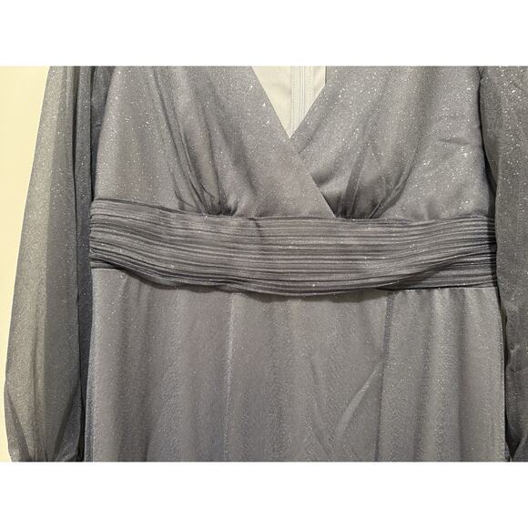 Ever Pretty Dark Gray Glitter Evening Gown Long Formal Dress, Plus Size 18 NWT - Picture 5 of 11